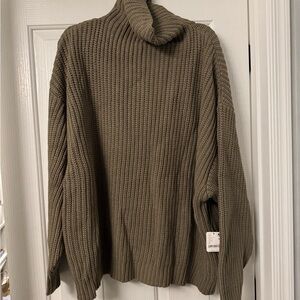 Free People Oversized Ribbed Turtleneck Sweater